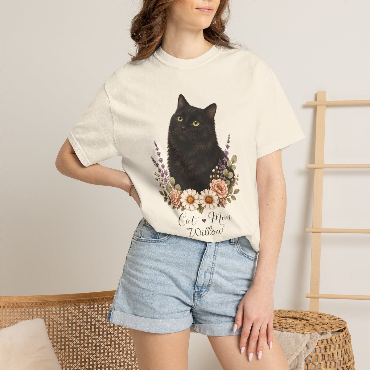 Personalized Black Cat Comfort Colors® T-Shirt