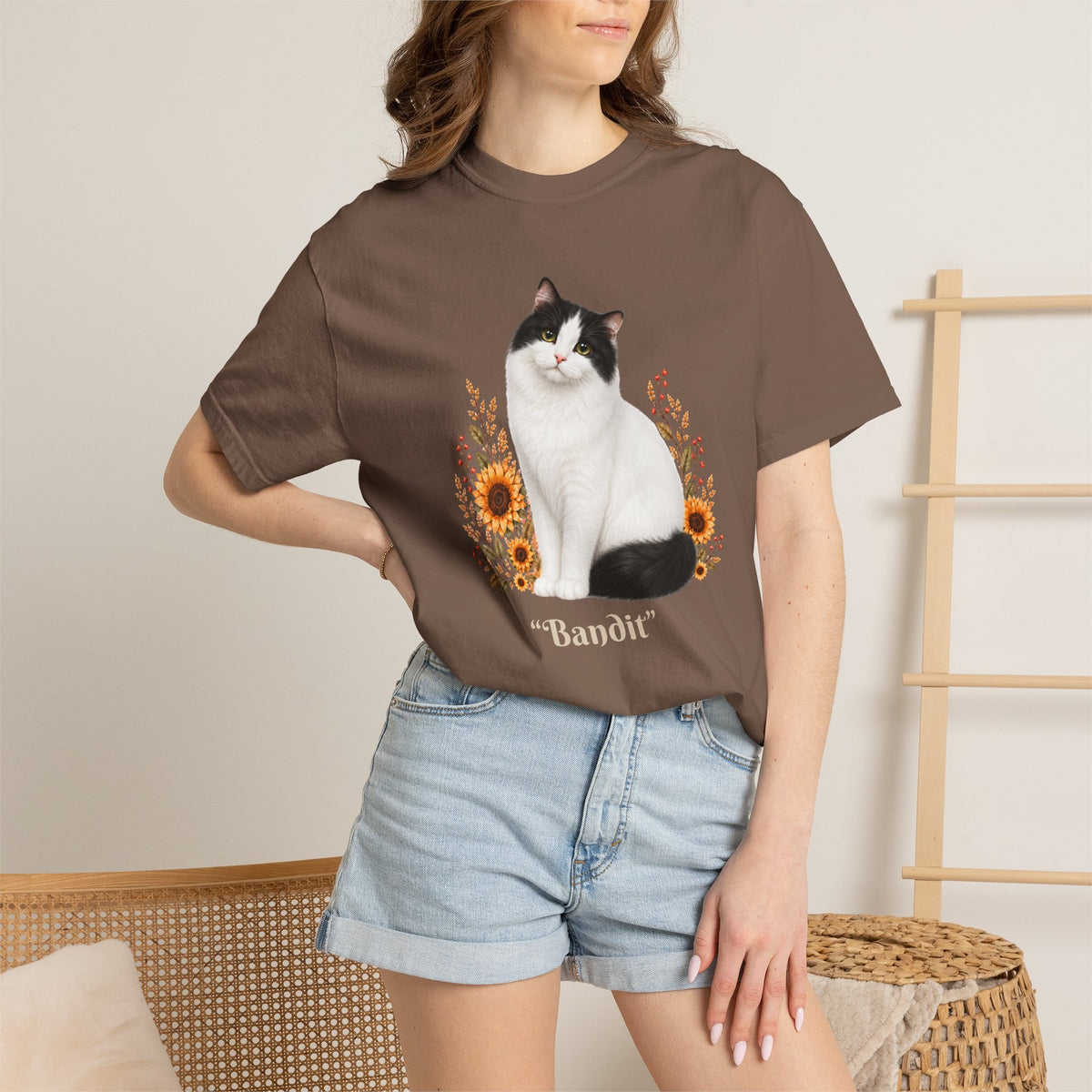 Personalized Turkish Van Sunflower Comfort Colors® T-Shirt