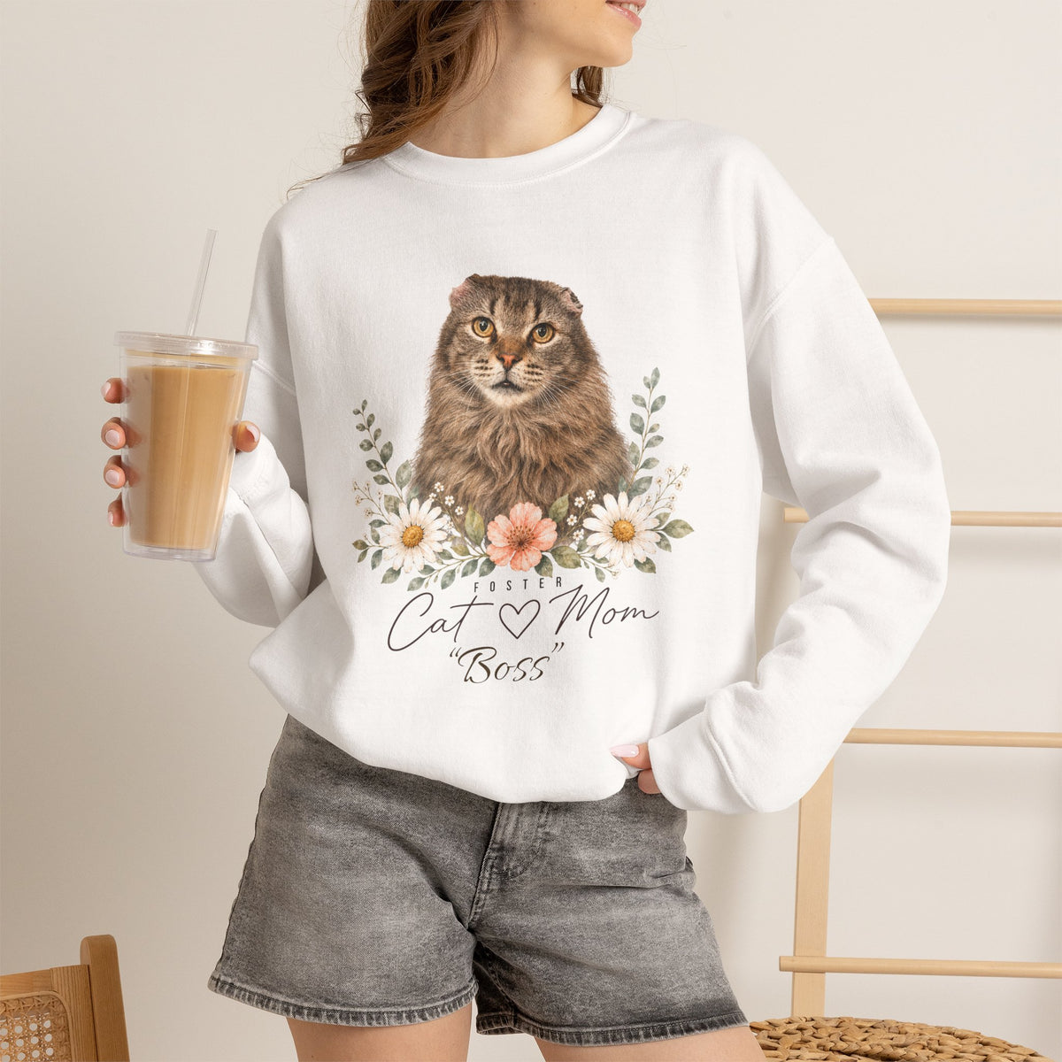 Personalized Foster Cat Mom Gildan® Sweatshirt