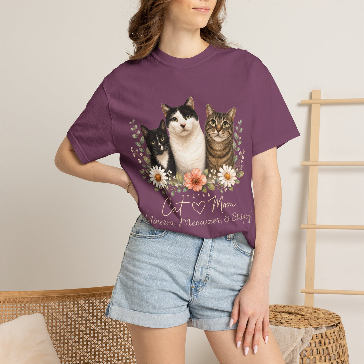 Personalized Foster Cat Mom Comfort Colors® T-Shirt