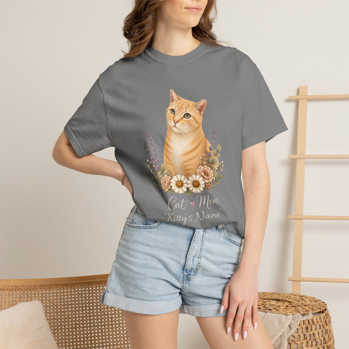 Personalized Orange Tabby Cat Comfort Colors® T-Shirt