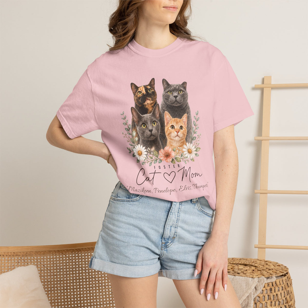 Personalized Foster Cat Mom Comfort Colors® T-Shirt