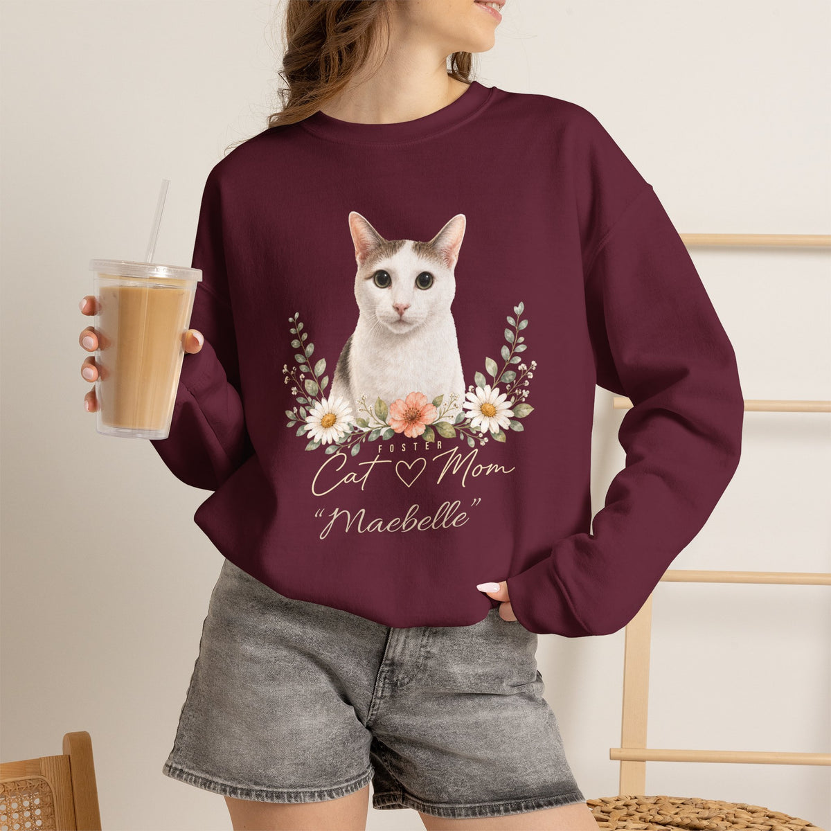 Personalized Foster Cat Mom Gildan® Sweatshirt