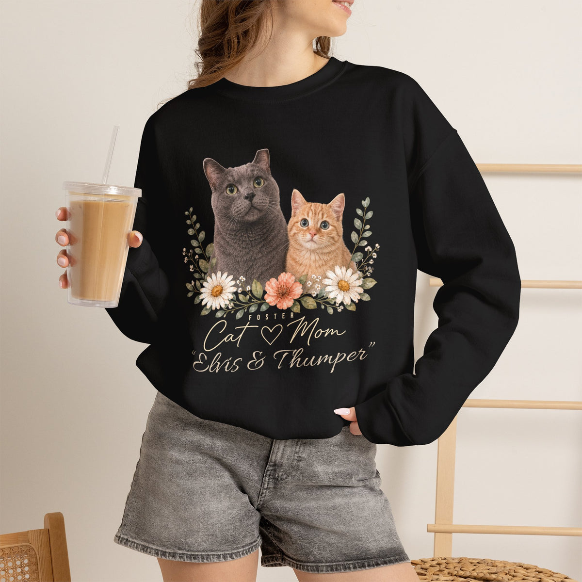 Personalized Foster Cat Mom Gildan® Sweatshirt