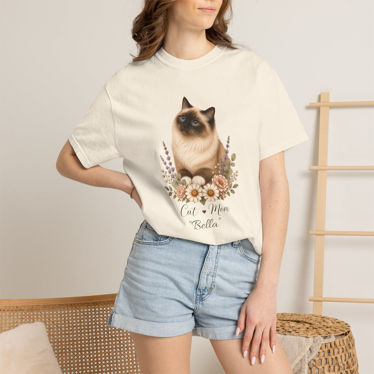 Personalized Seal Point Birman Cat Mom Comfort Colors® T-Shirt