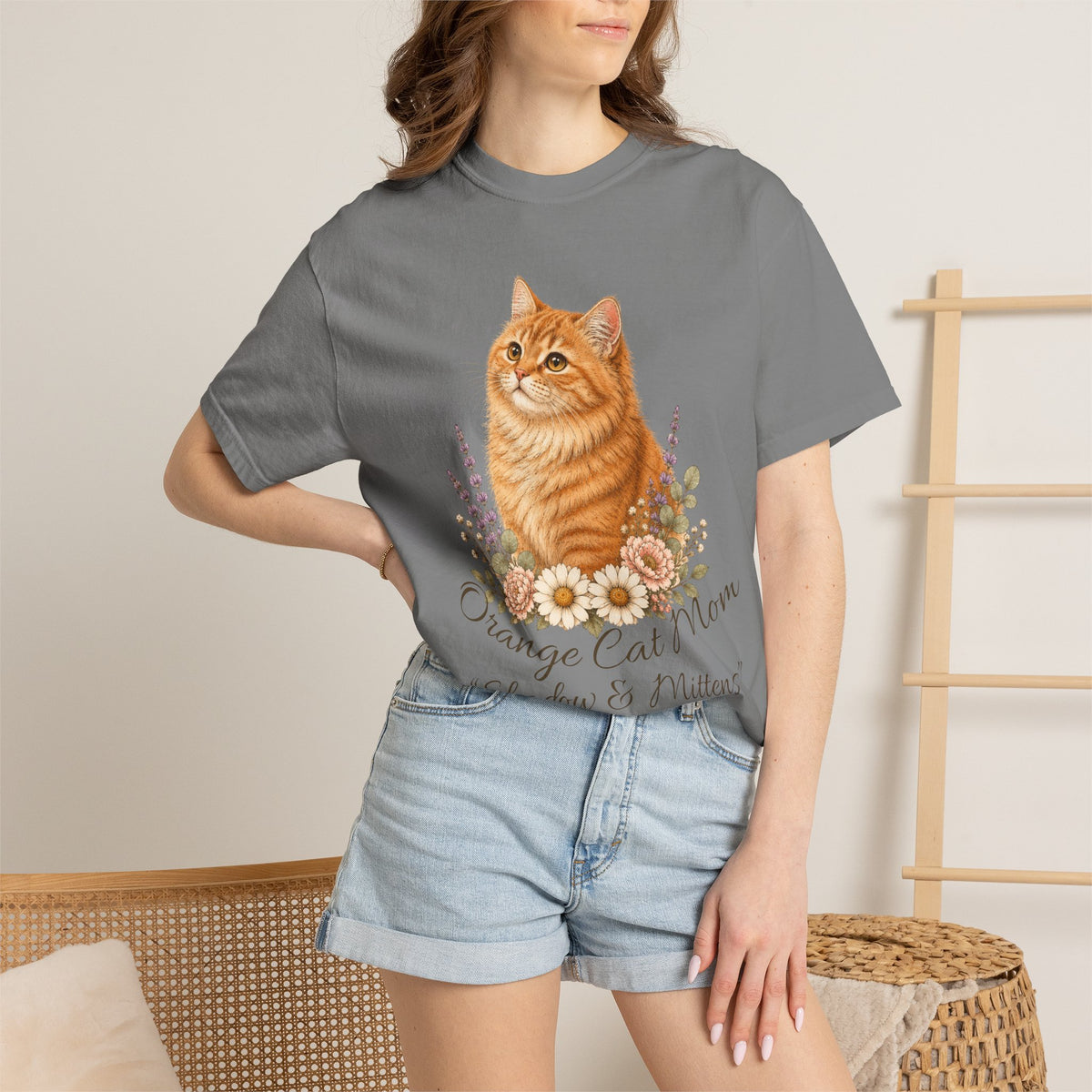 Personalized Orange Cat Mom Comfort Colors® T-Shirt