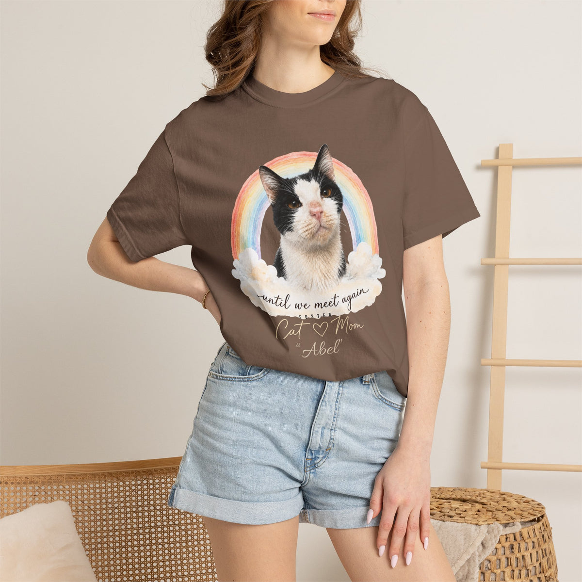 Personalized Rainbow Memorial Foster Cat Mom Comfort Colors® T-Shirt