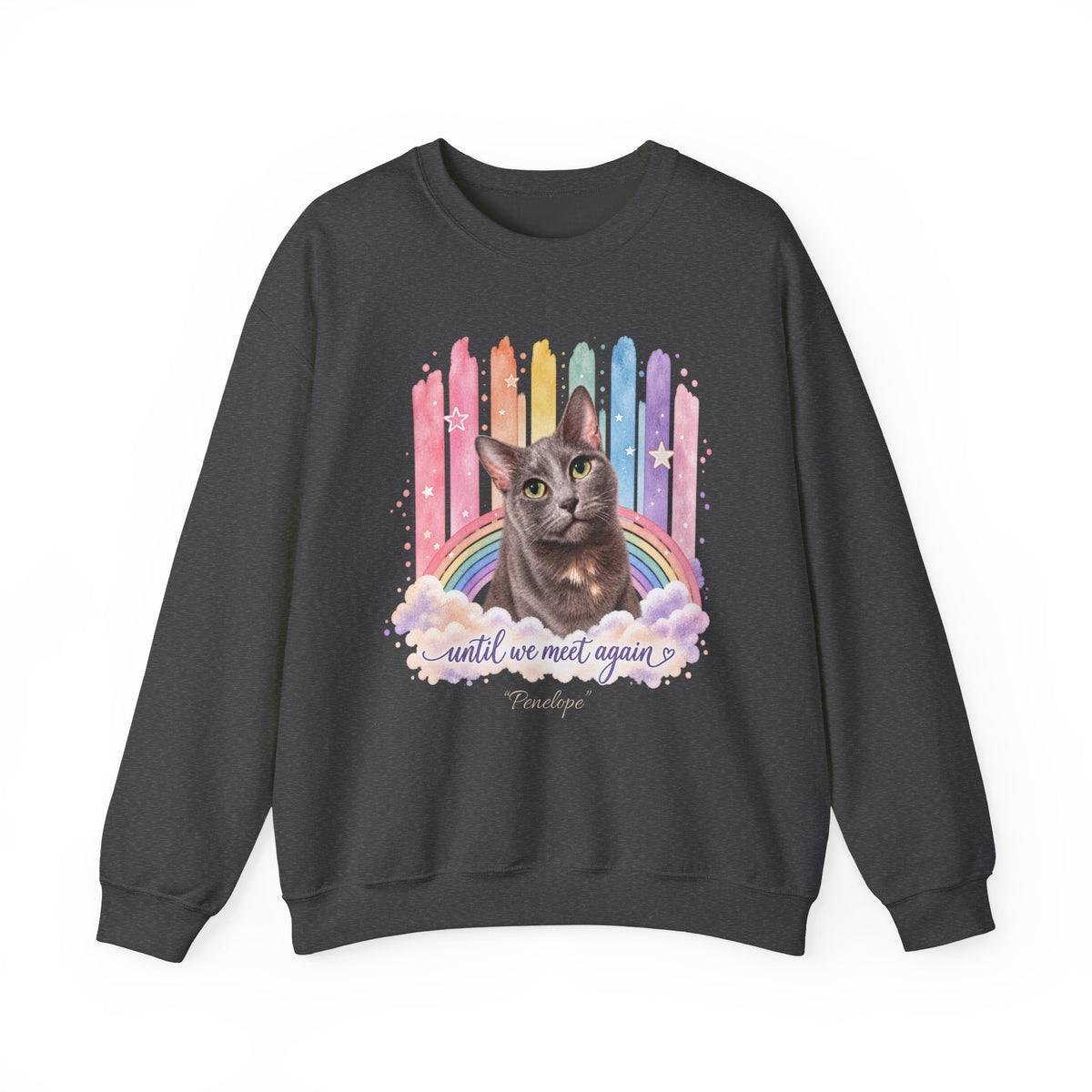 Personalized Rainbow Memorial Cat Gildan® Sweatshirt