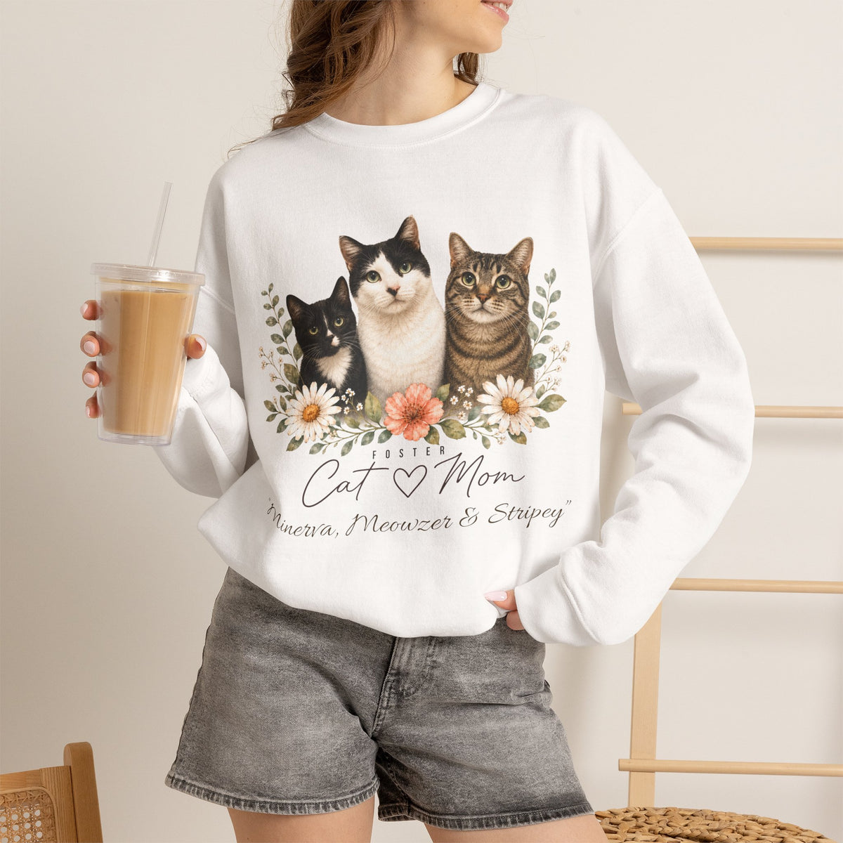 Personalized Foster Cat Mom Gildan® Sweatshirt