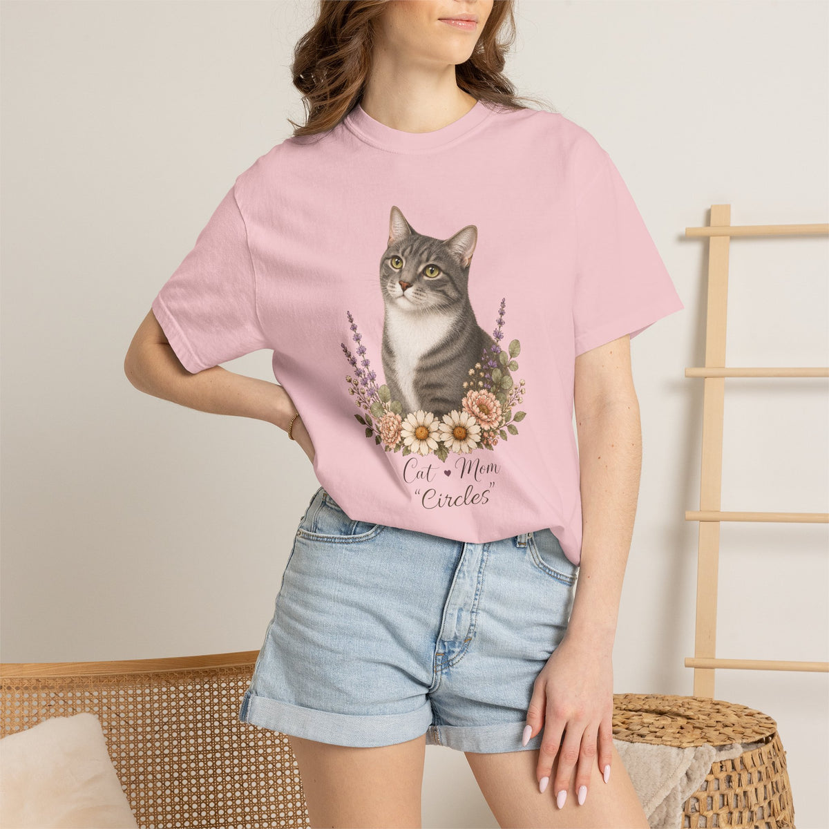Personalized Tabby Cat Mom Comfort Colors® T-Shirt