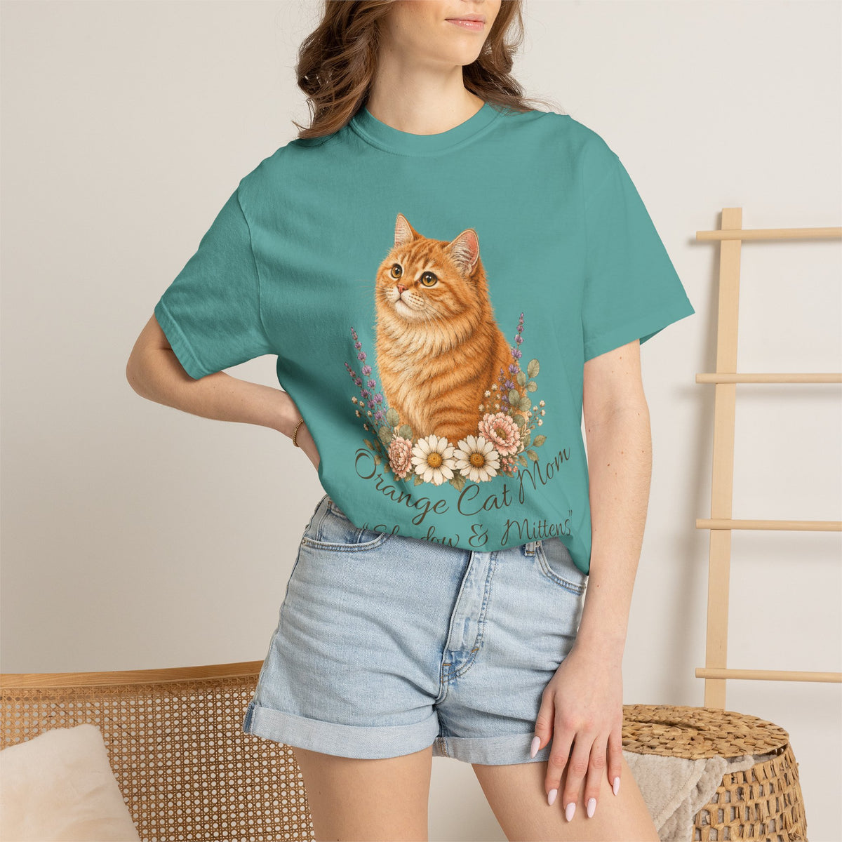 Personalized Orange Cat Mom Comfort Colors® T-Shirt