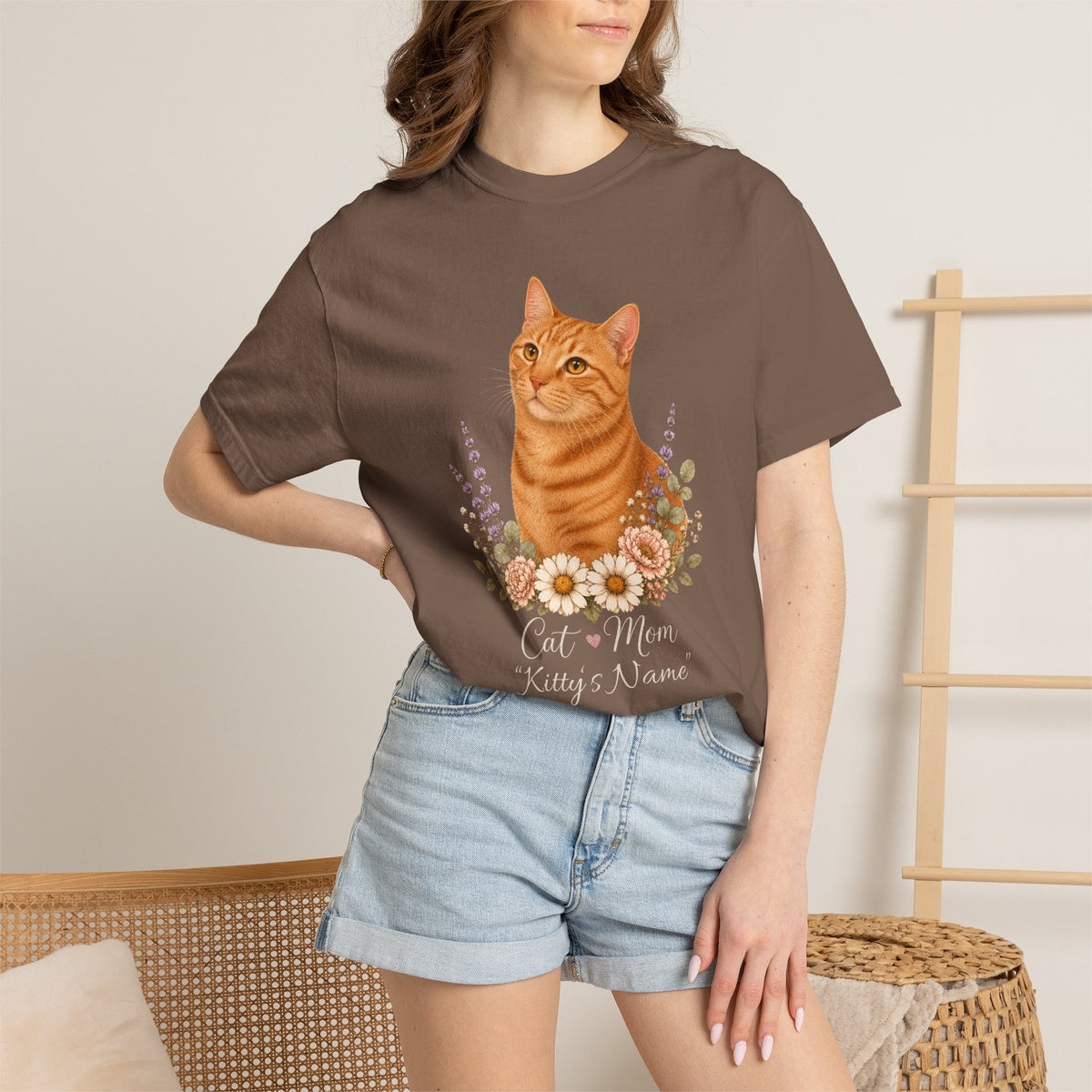 Personalized Orange Tabby Cat Comfort Colors® T-Shirt