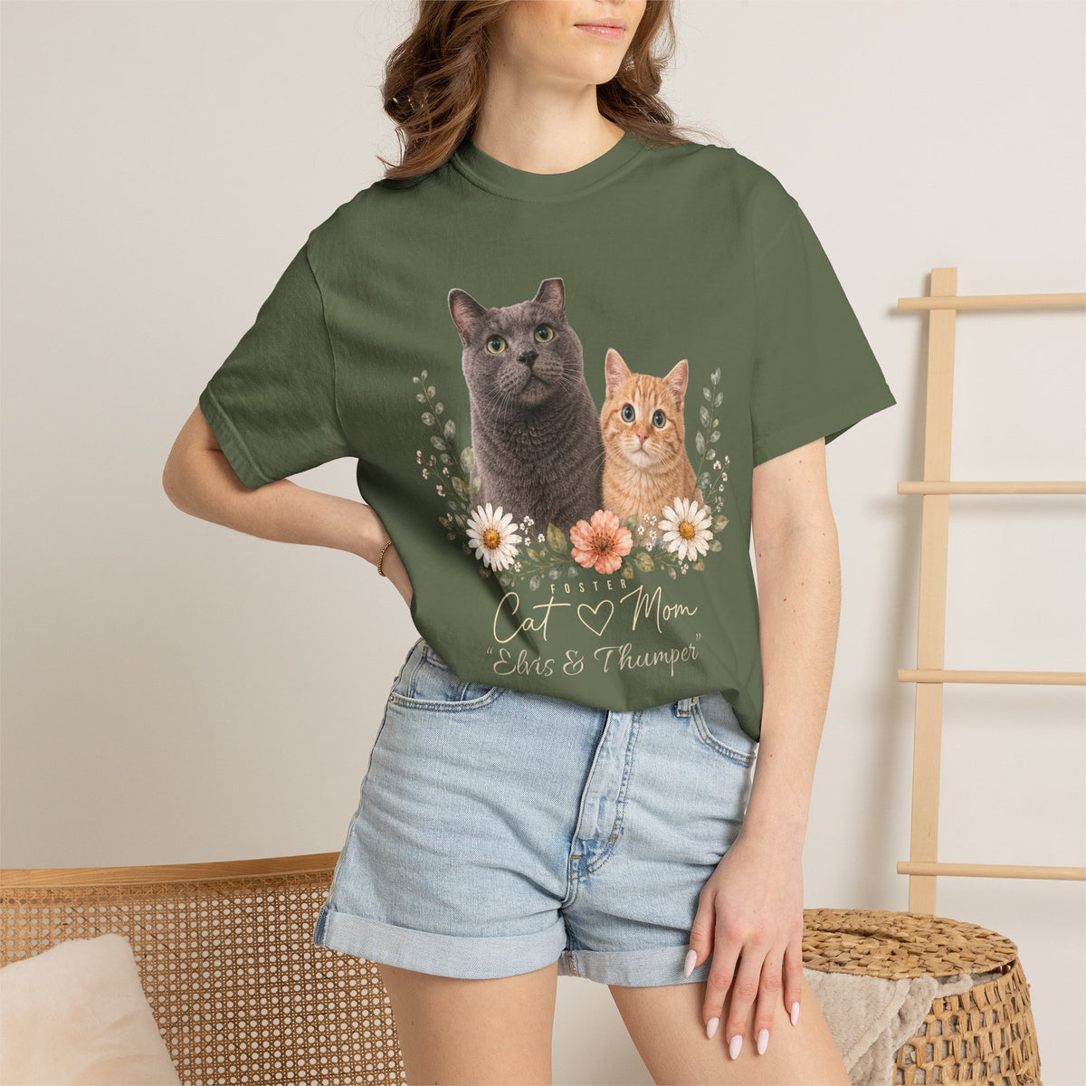 Personalized Foster Cat Mom Comfort Colors® T-Shirt