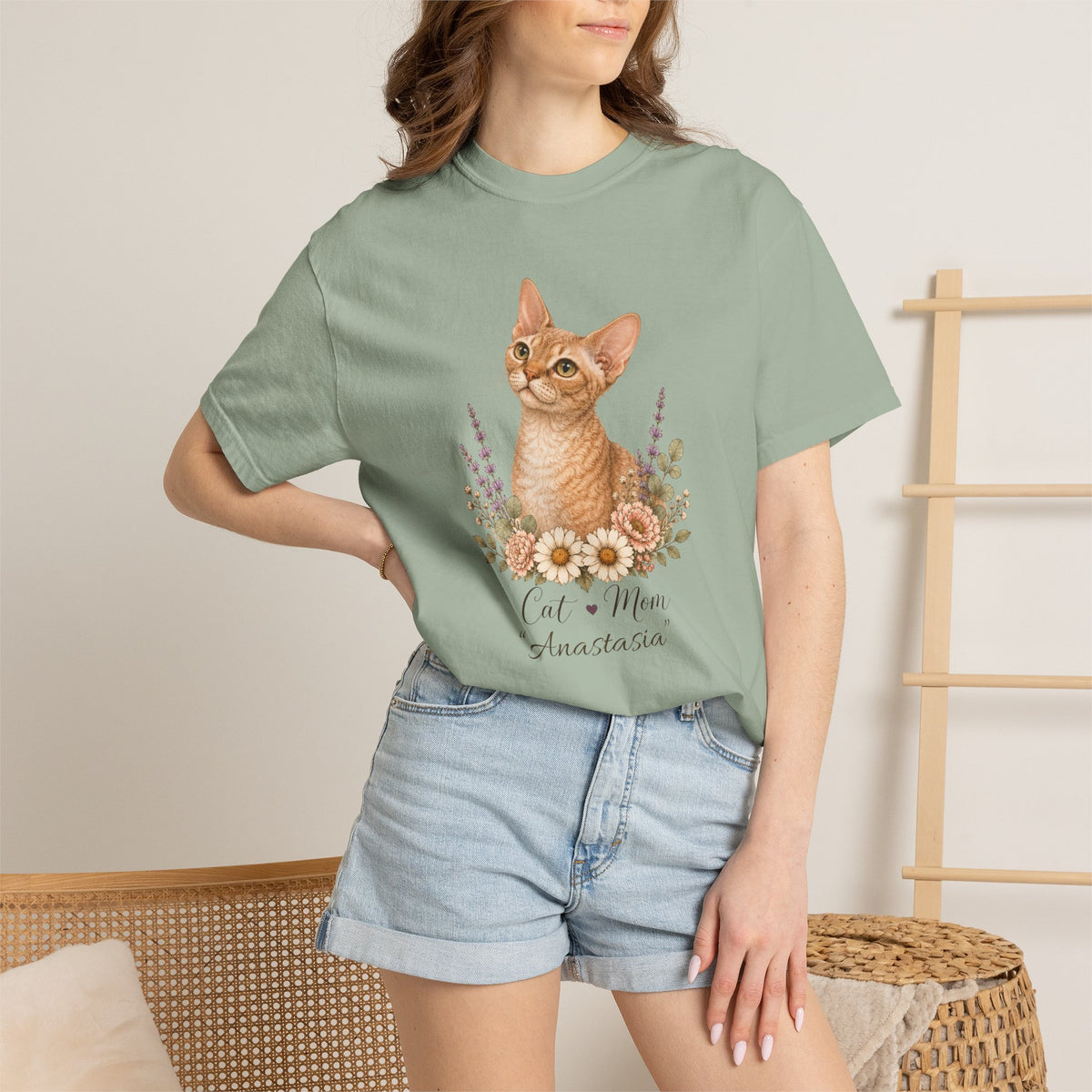 Personalized Devon Rex Cat Mom Comfort Colors® T-Shirt