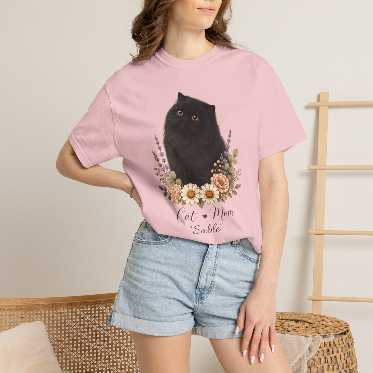 Personalized Black Persian Cat Mom Comfort Colors® T-Shirt