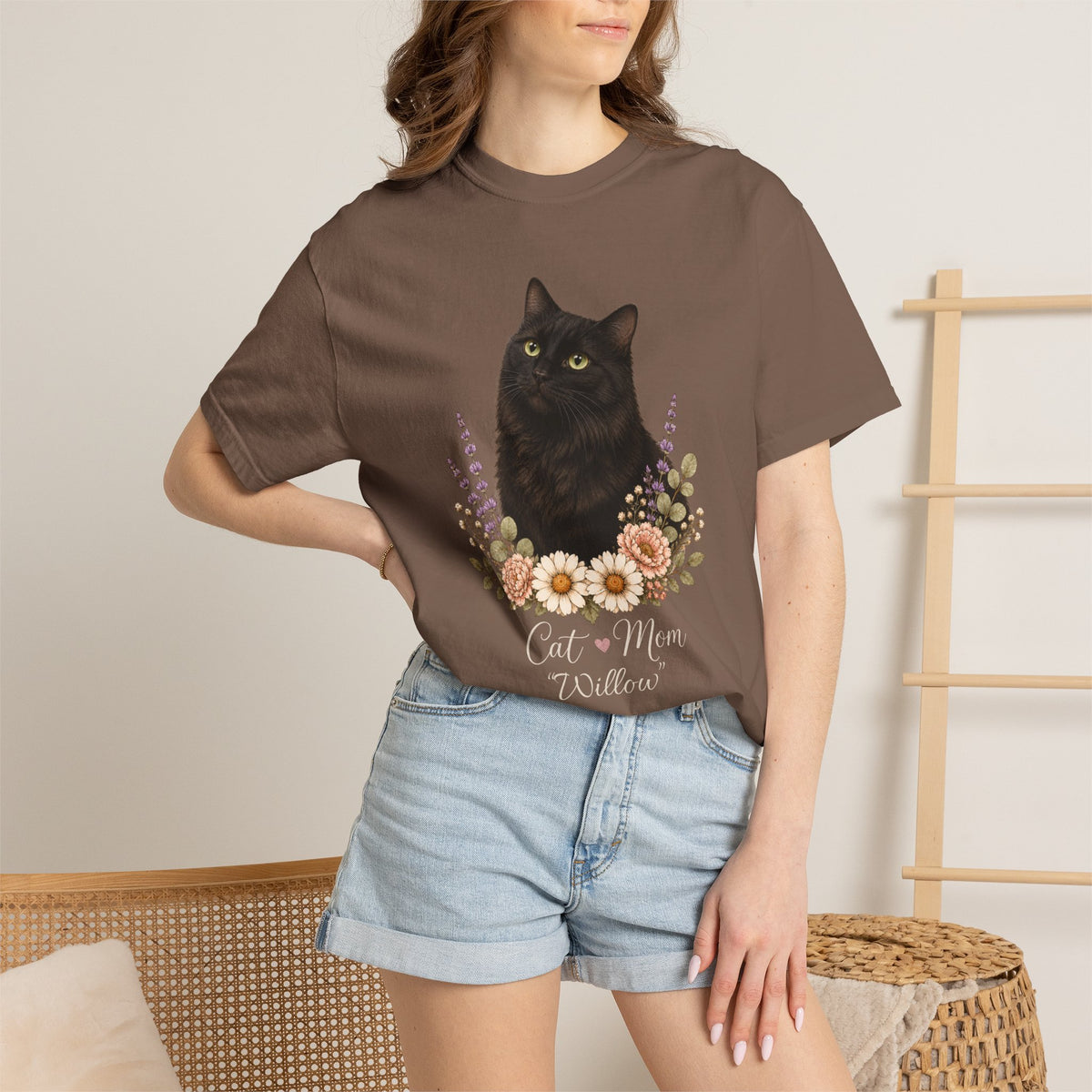 Personalized Black Cat Comfort Colors® T-Shirt