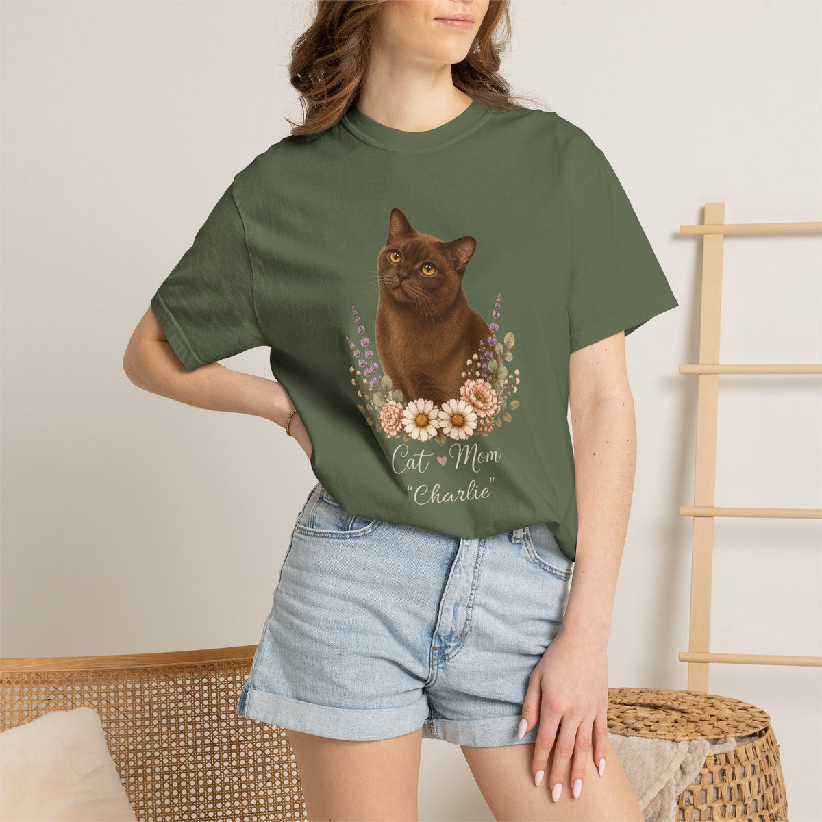Personalized Sable Burmese Cat Mom Comfort Colors® T-Shirt