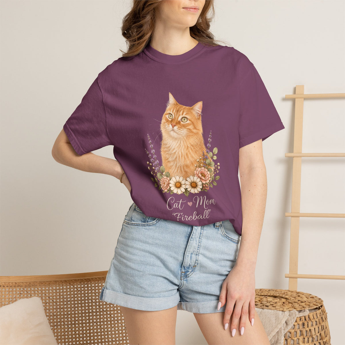 Personalized Ginger Cat Comfort Colors® T-Shirt