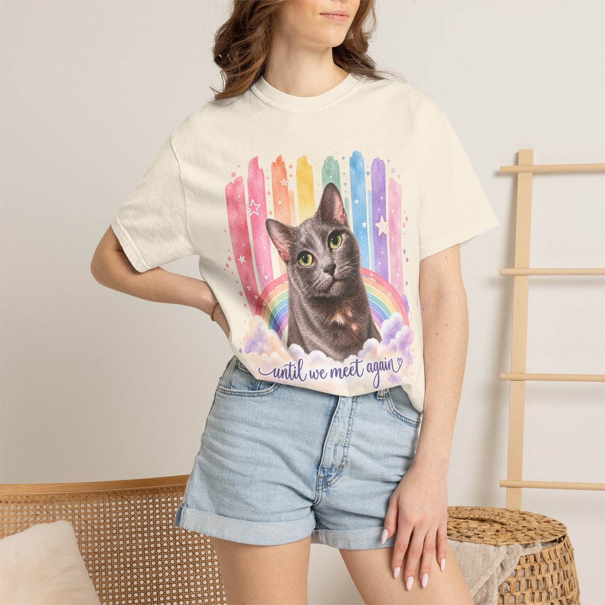 Personalized Rainbow Memorial Cat Comfort Colors® T-Shirt