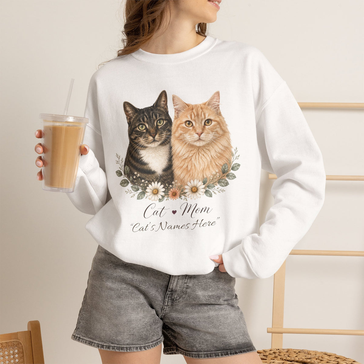 Personalized Multi-Cat Mom Gildan® Sweatshirt