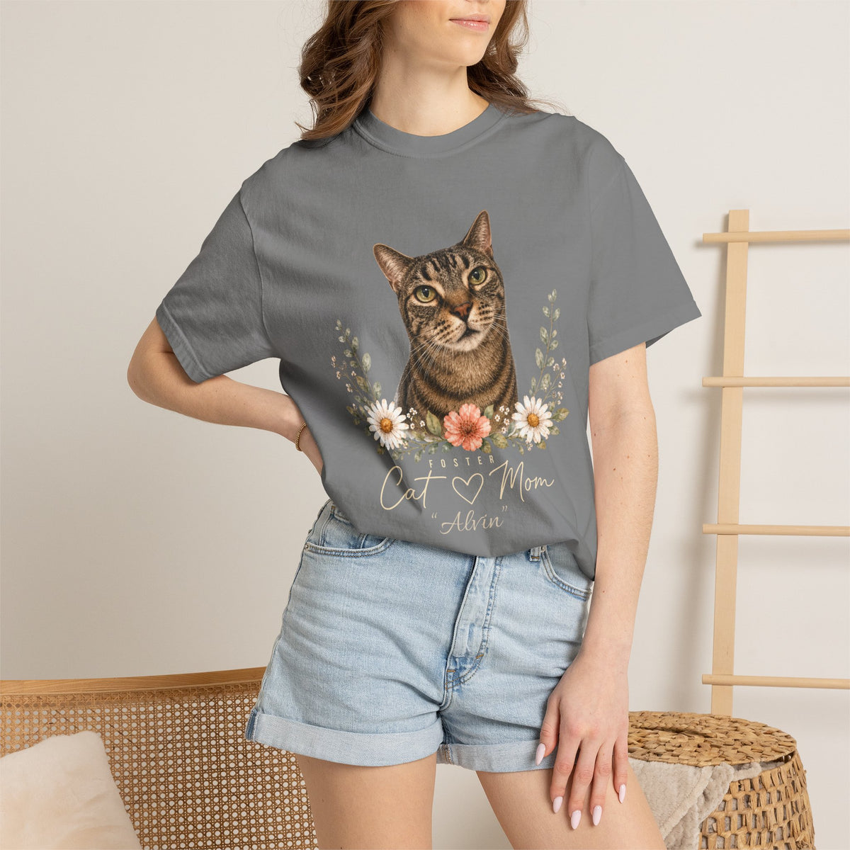 Personalized Foster Cat Mom Comfort Colors® T-Shirt