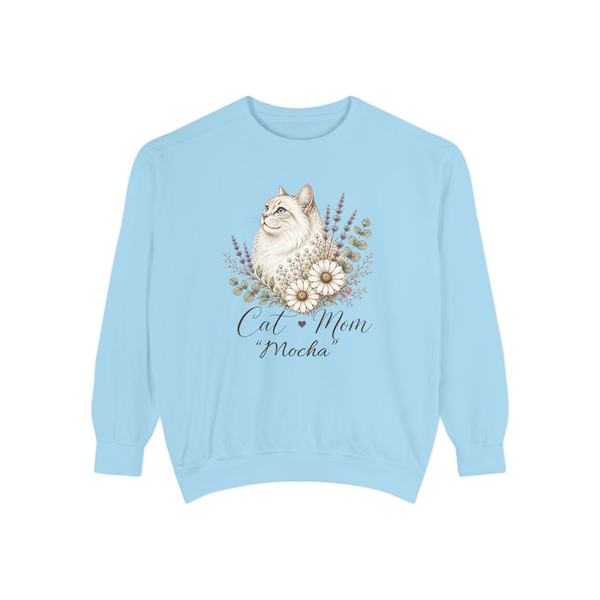 Personalized Cat Mom Comfort Colors® Sweatshirt