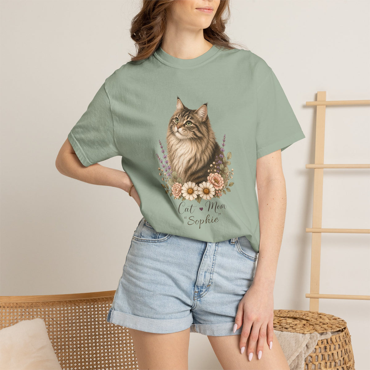 Personalized Norwegian Cat Mom Comfort Colors® T-Shirt