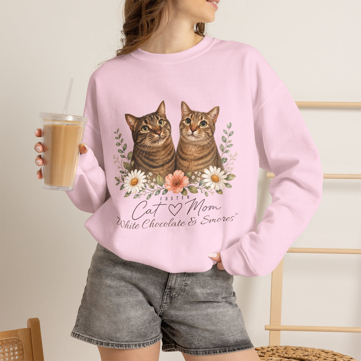 Personalized Foster Cat Mom Gildan® Sweatshirt