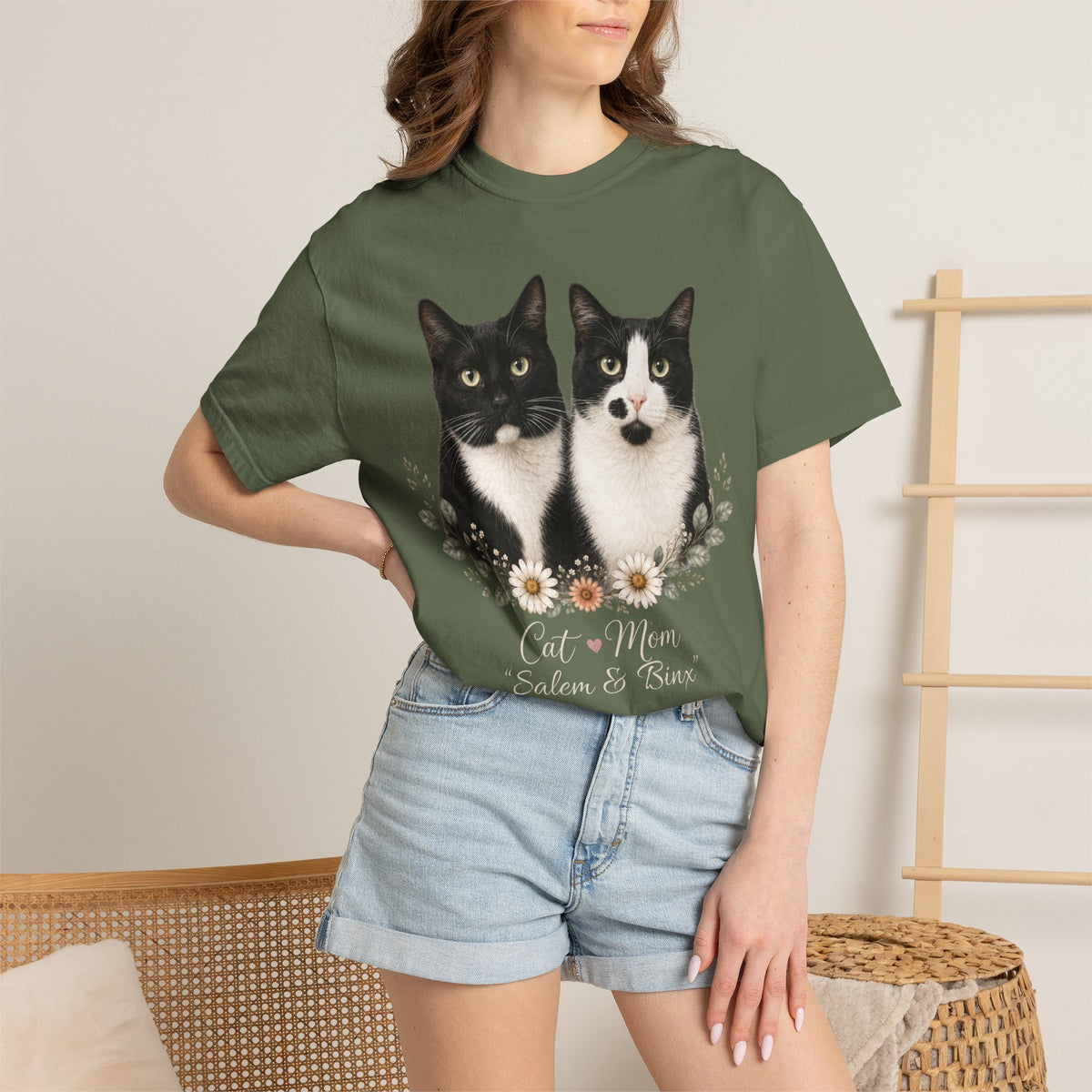 Personalized Multi-Cat Mom Comfort Colors® T-Shirt