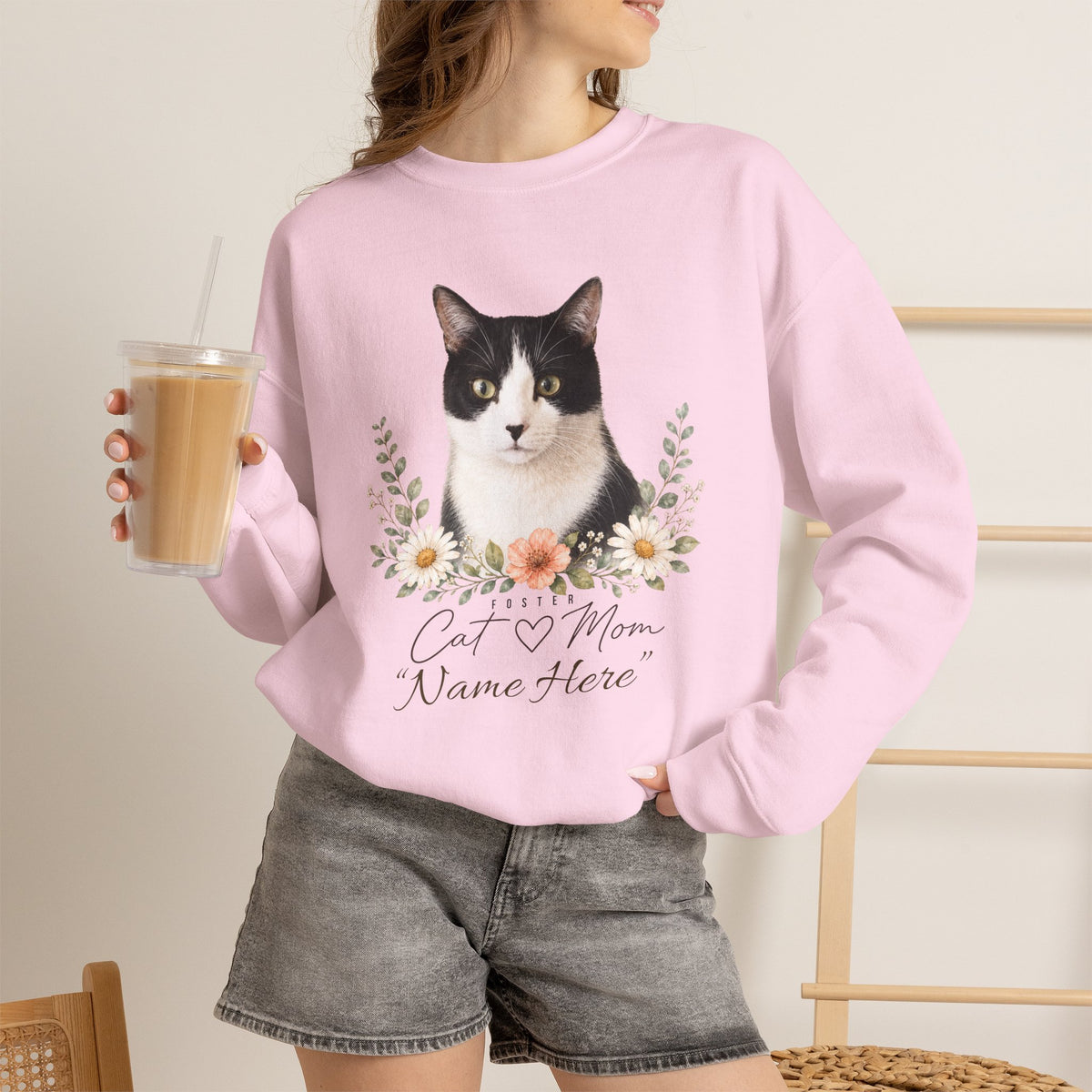 Personalized Foster Cat Mom Gildan® Sweatshirt