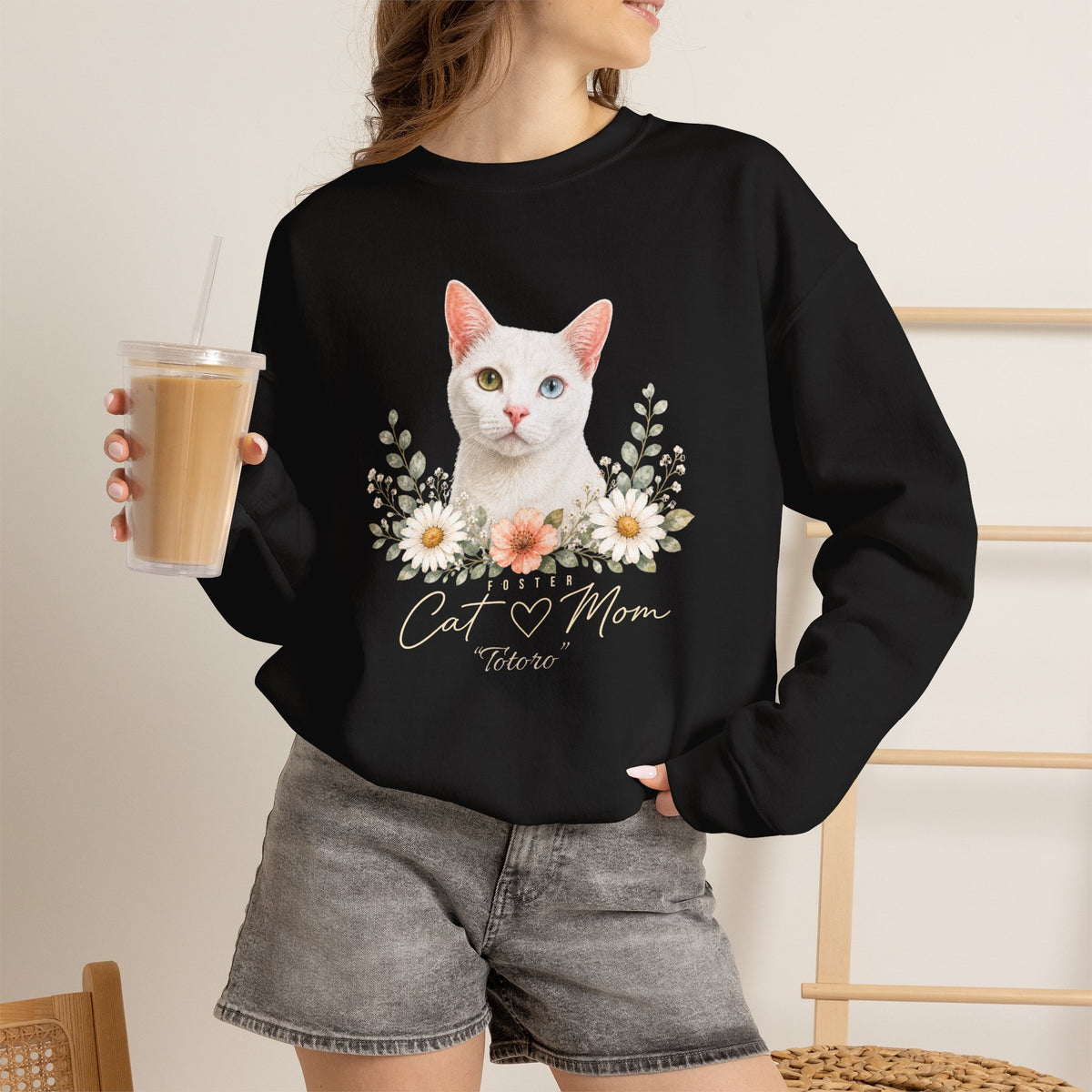 Personalized Foster Cat Mom Gildan® Sweatshirt