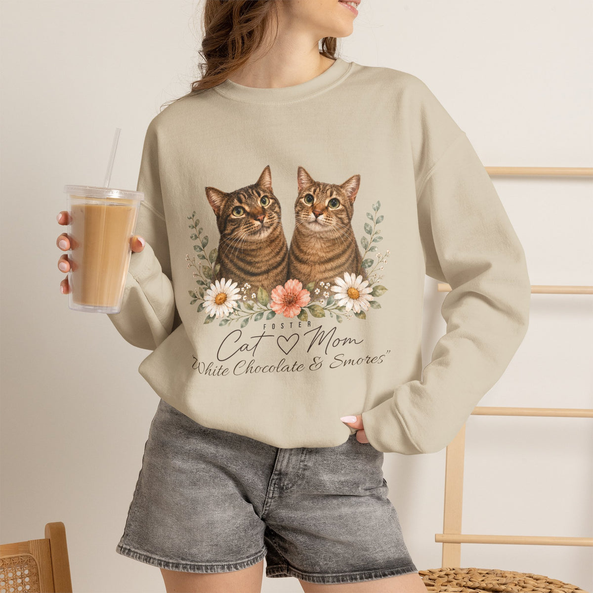 Personalized Foster Cat Mom Gildan® Sweatshirt