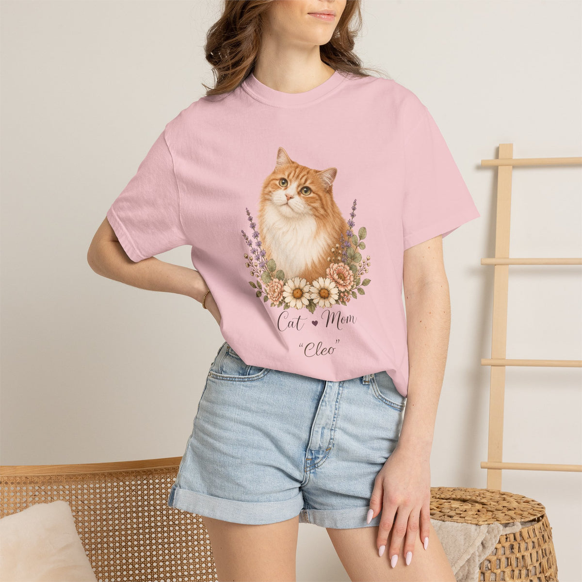 Personalized Orange Cat Mom Comfort Colors® T-Shirt
