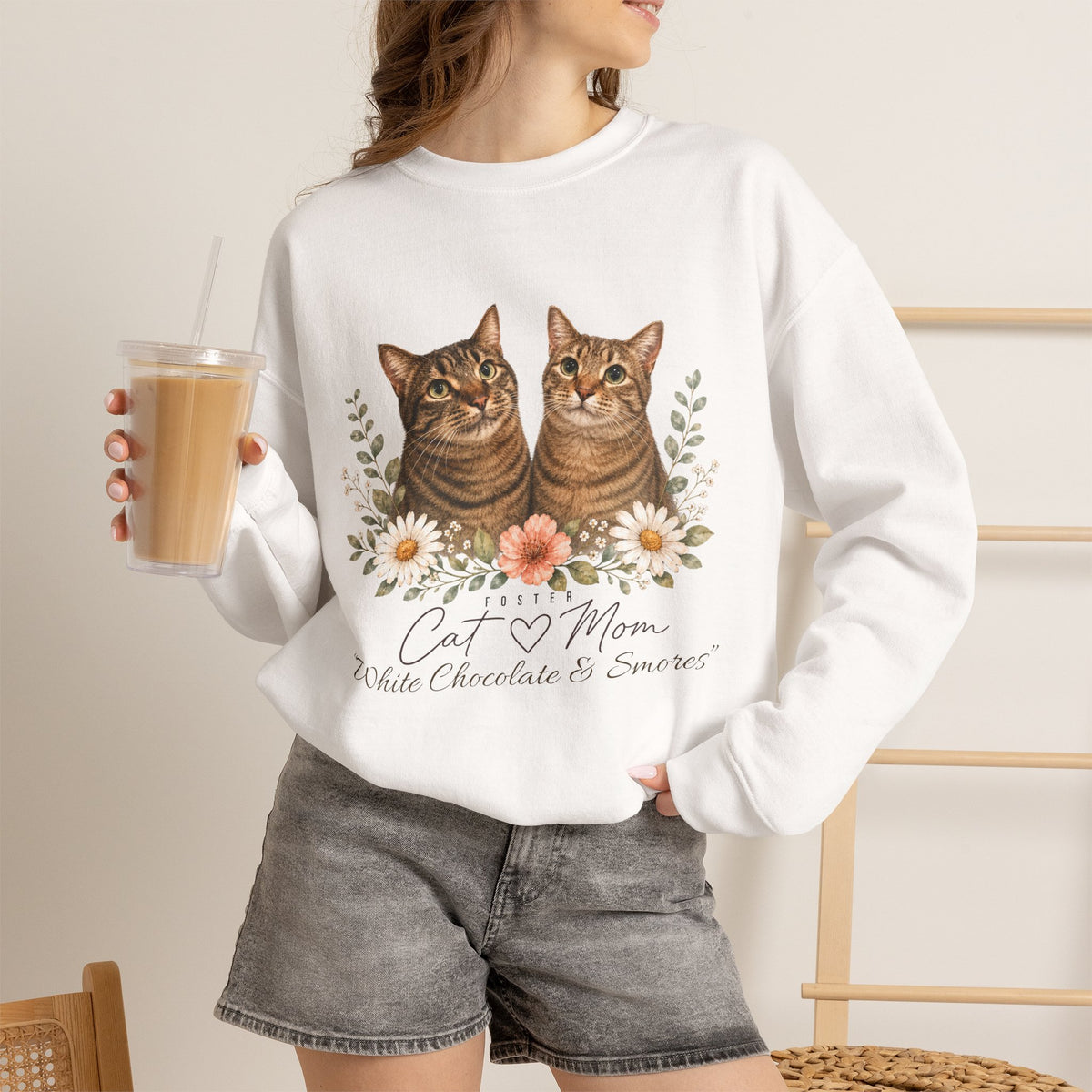 Personalized Foster Cat Mom Gildan® Sweatshirt