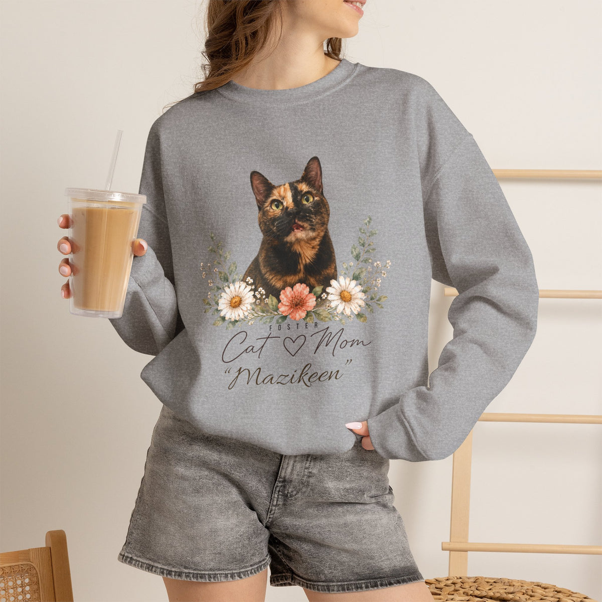Personalized Foster Cat Mom Gildan® Sweatshirt