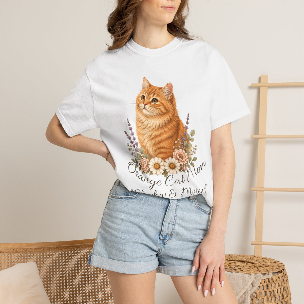 Personalized Orange Cat Mom Comfort Colors® T-Shirt