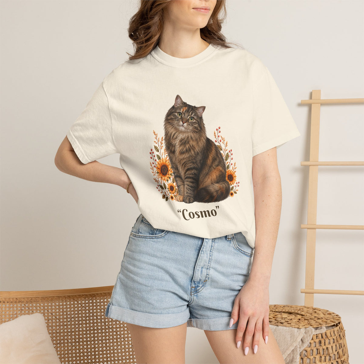 Personalized Torbie Cat  Sunflower Comfort Colors® T-Shirt