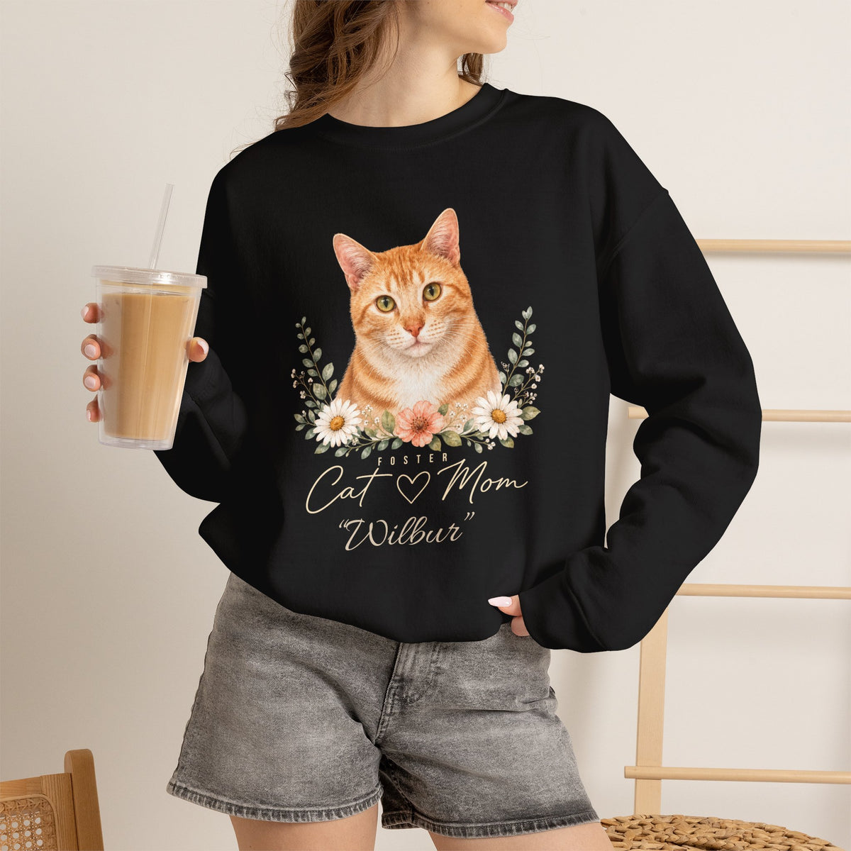 Personalized Foster Cat Mom Gildan® Sweatshirt