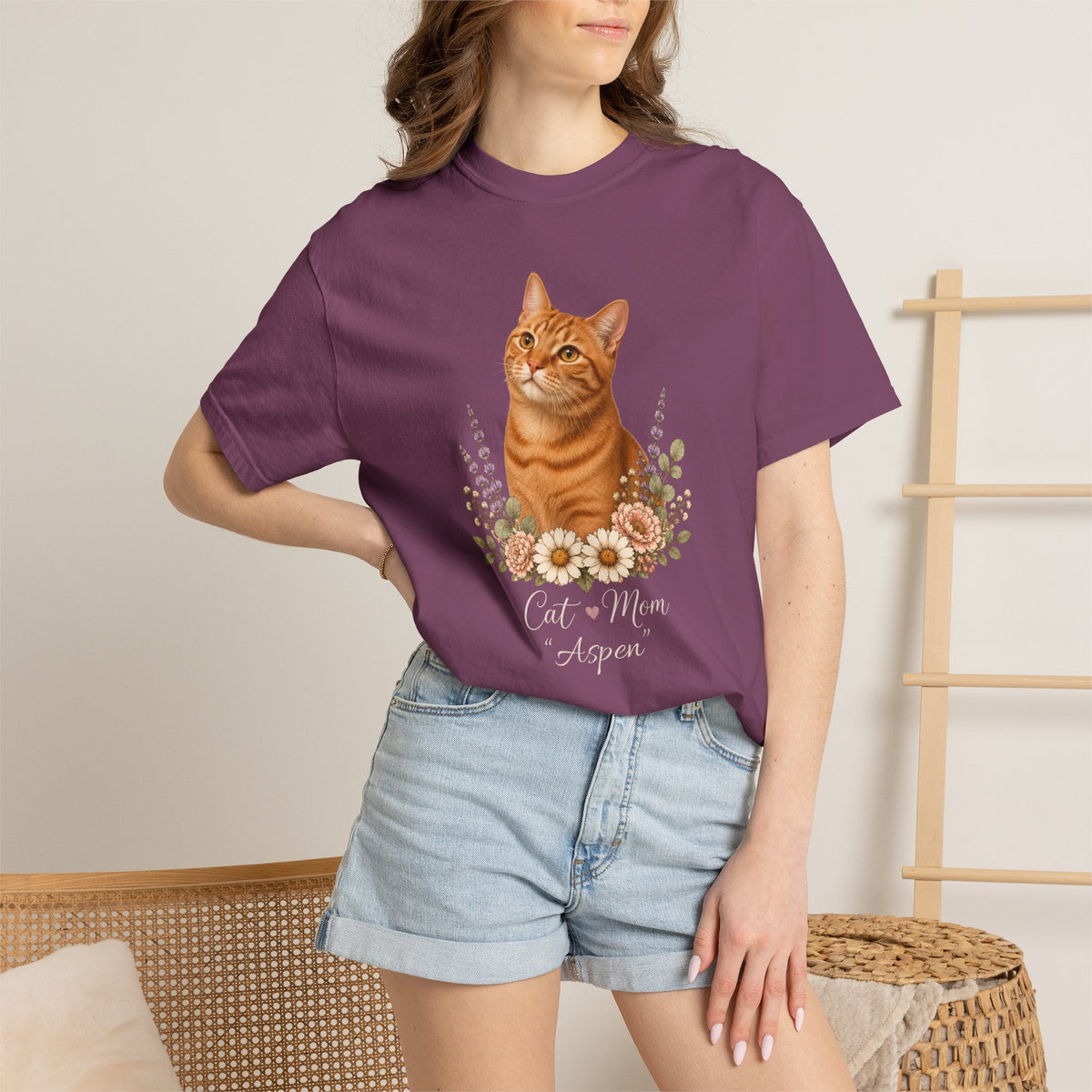 Personalized Ginger Cat Mom Comfort Colors® T-Shirt