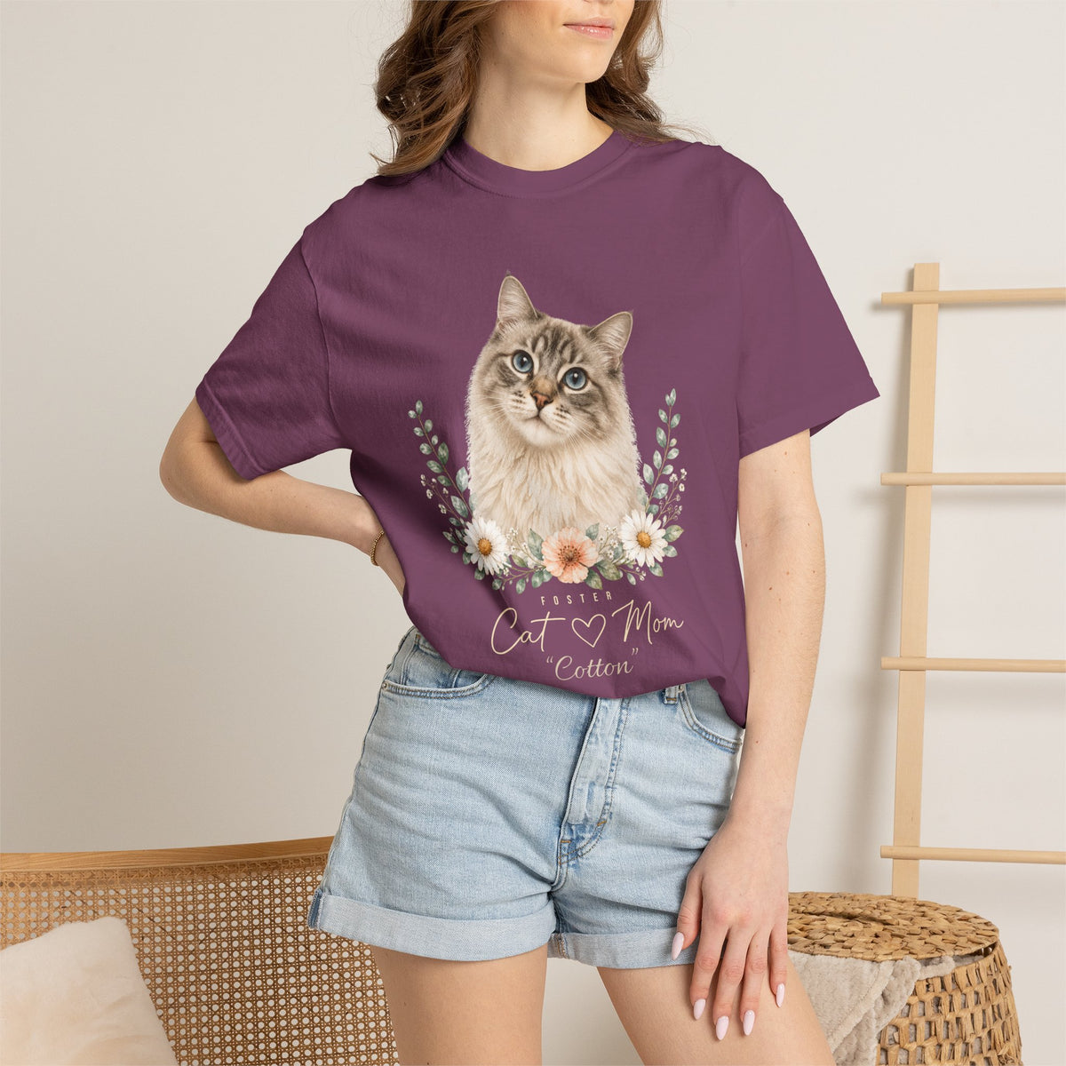 Personalized Foster Cat Mom Comfort Colors® T-Shirt