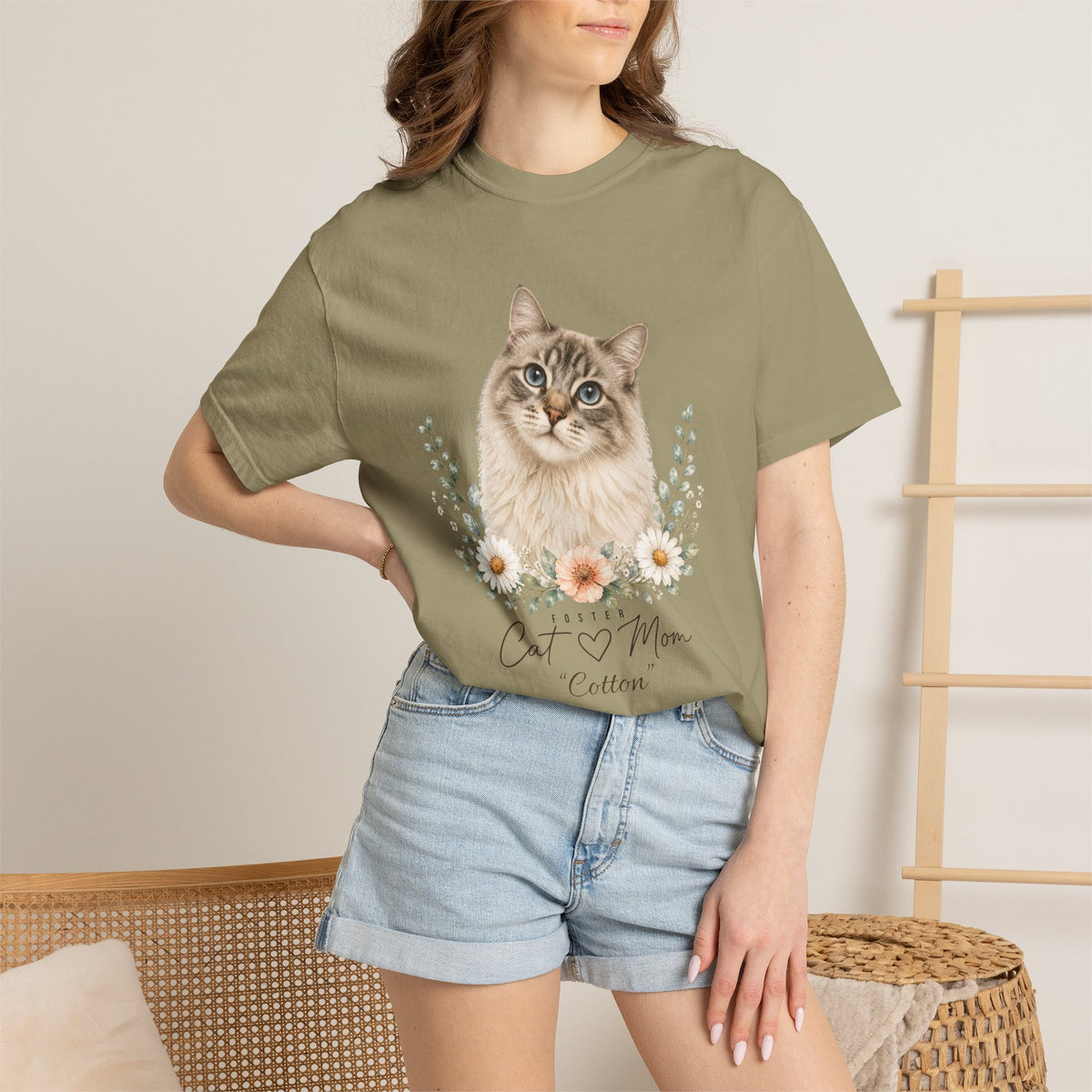 Personalized Foster Cat Mom Comfort Colors® T-Shirt