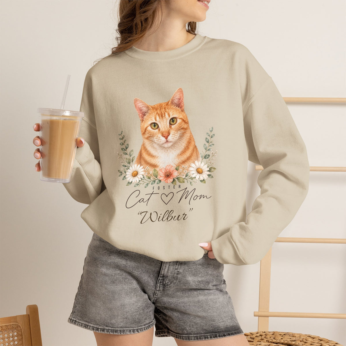 Personalized Foster Cat Mom Gildan® Sweatshirt