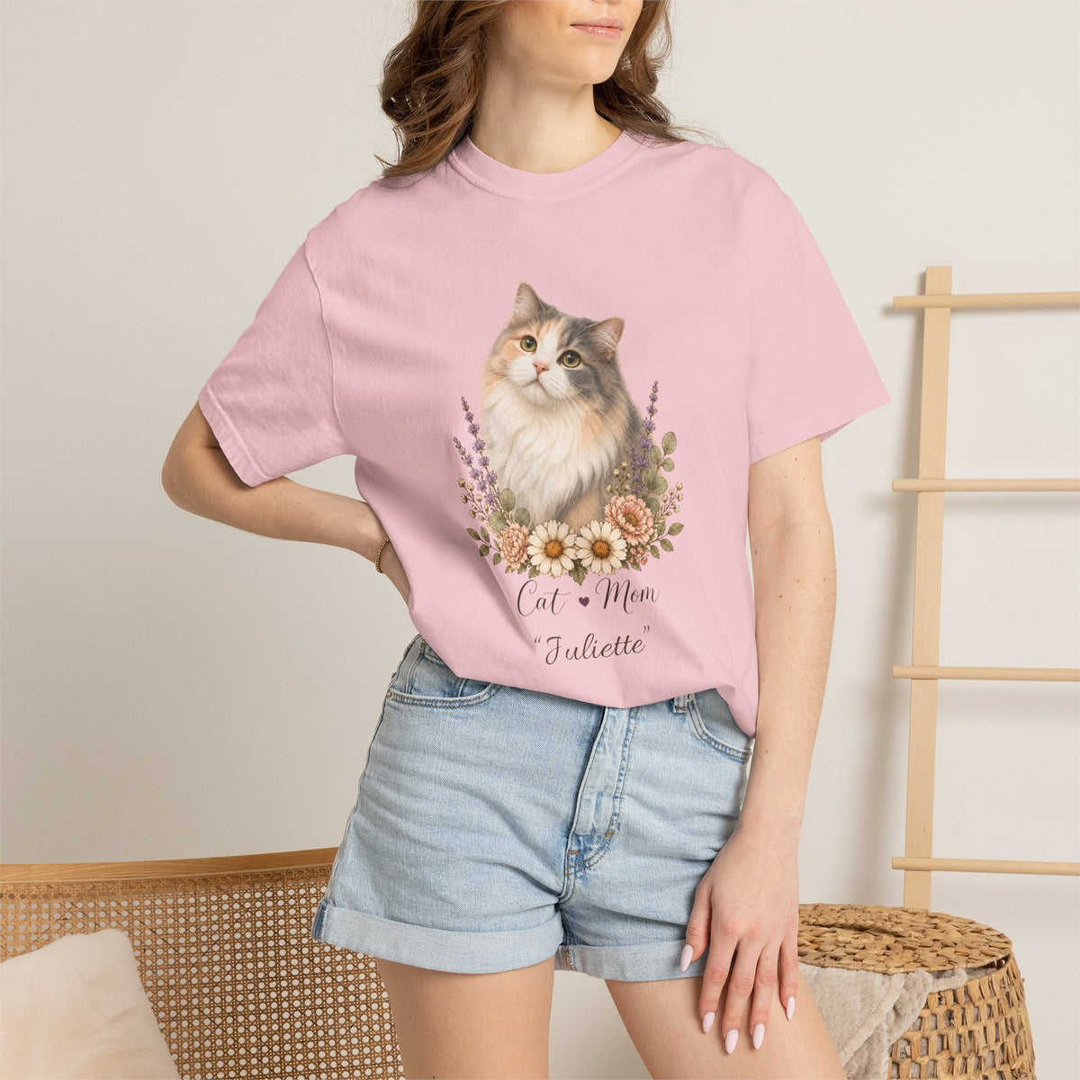 Personalized Dilute Calico Cat Mom Comfort Colors® T-Shirt