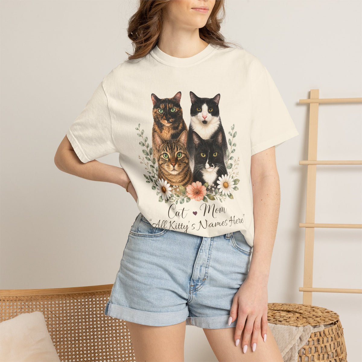 Personalized Multi-Cat Mom Comfort Colors® T-Shirt