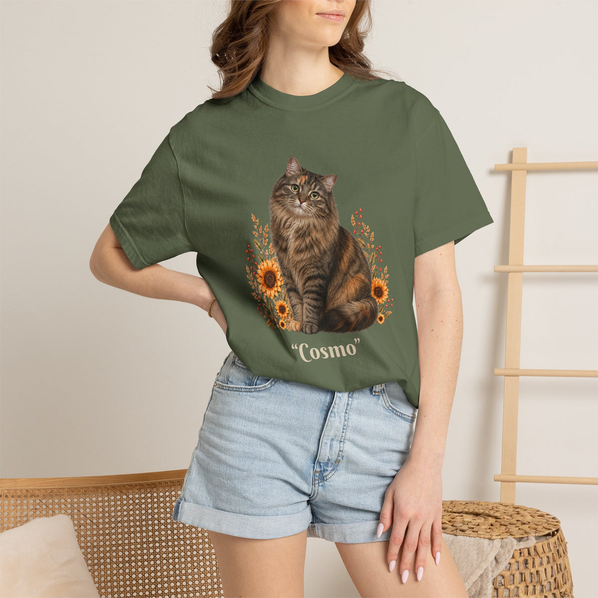 Personalized Torbie Cat  Sunflower Comfort Colors® T-Shirt