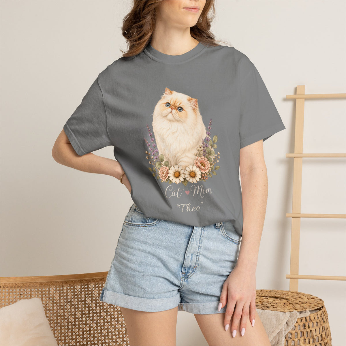 Personalized Flame Point Persian Cat Mom Comfort Colors® T-Shirt