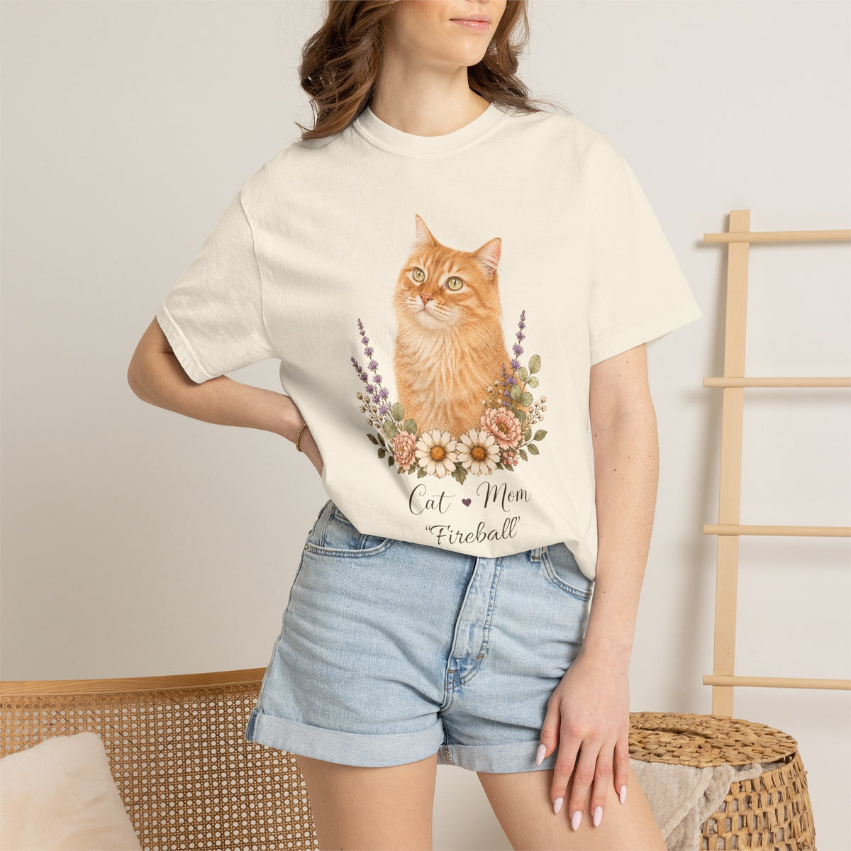Personalized Ginger Cat Comfort Colors® T-Shirt