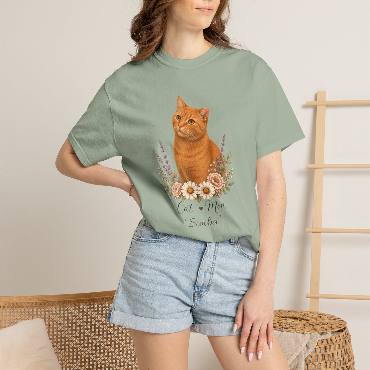 Personalized Orange TNR Cat Mom Comfort Colors® T-Shirt
