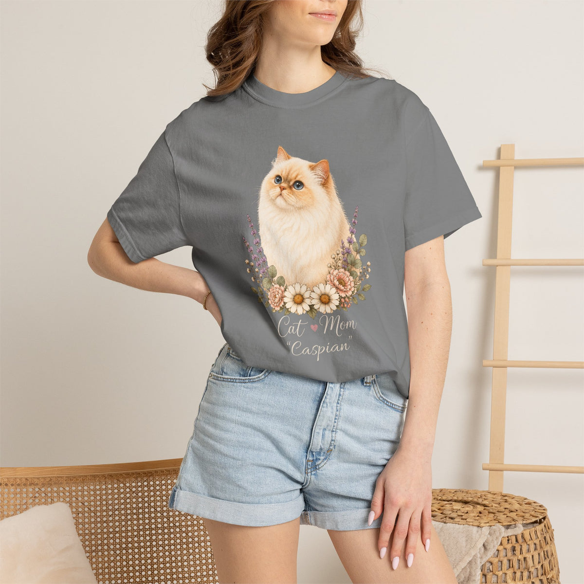 Personalized Flame Point Himalayan Cat Mom Comfort Colors® T-Shirt