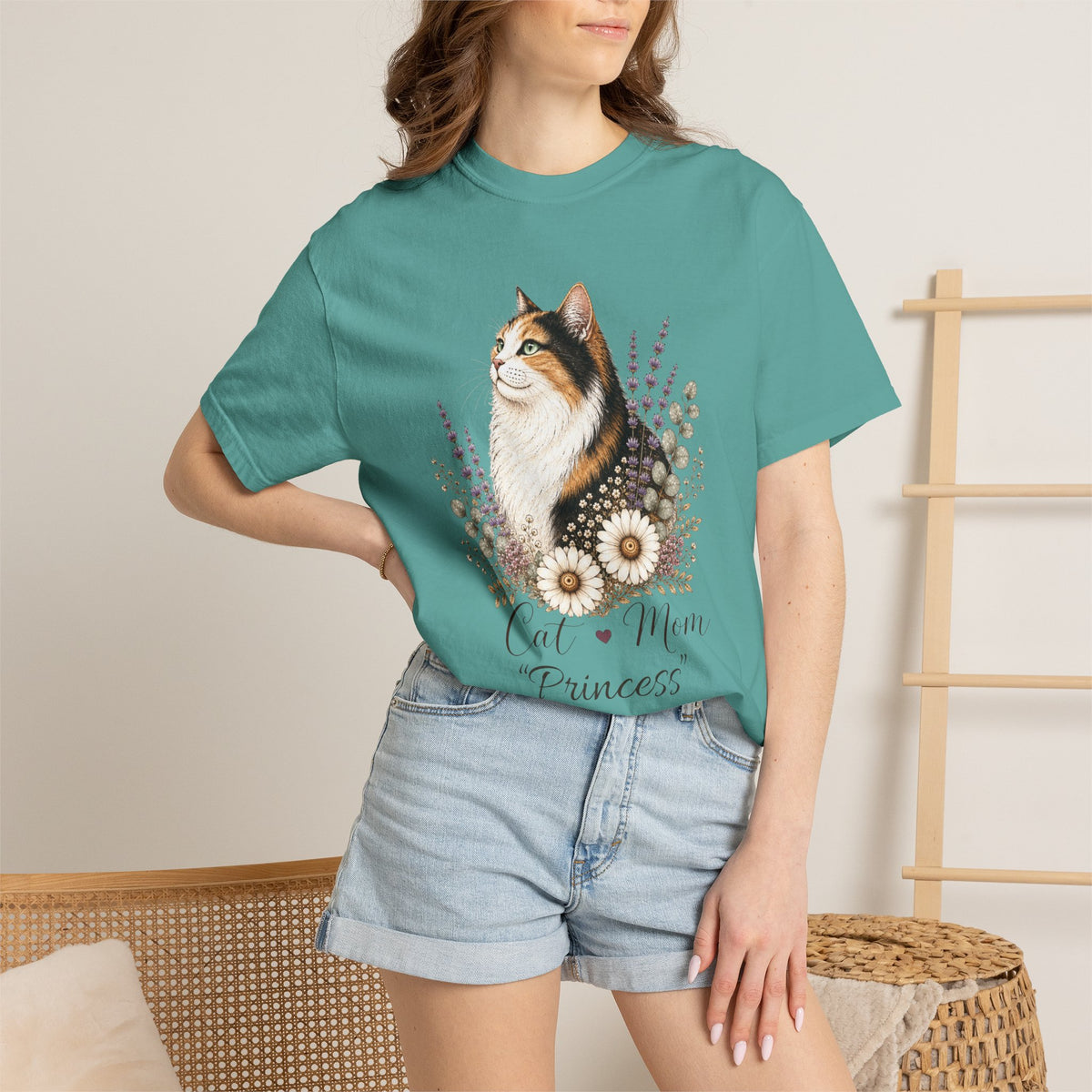 Personalized Calico Cat Mom Comfort Colors® T-Shirt